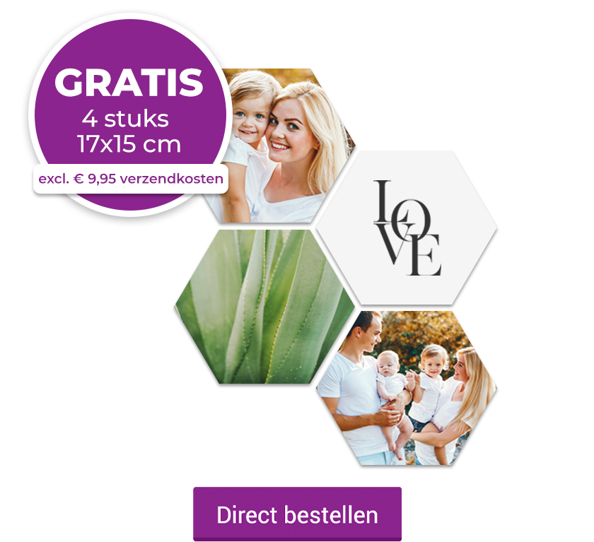 Foto op hexagon 22x19