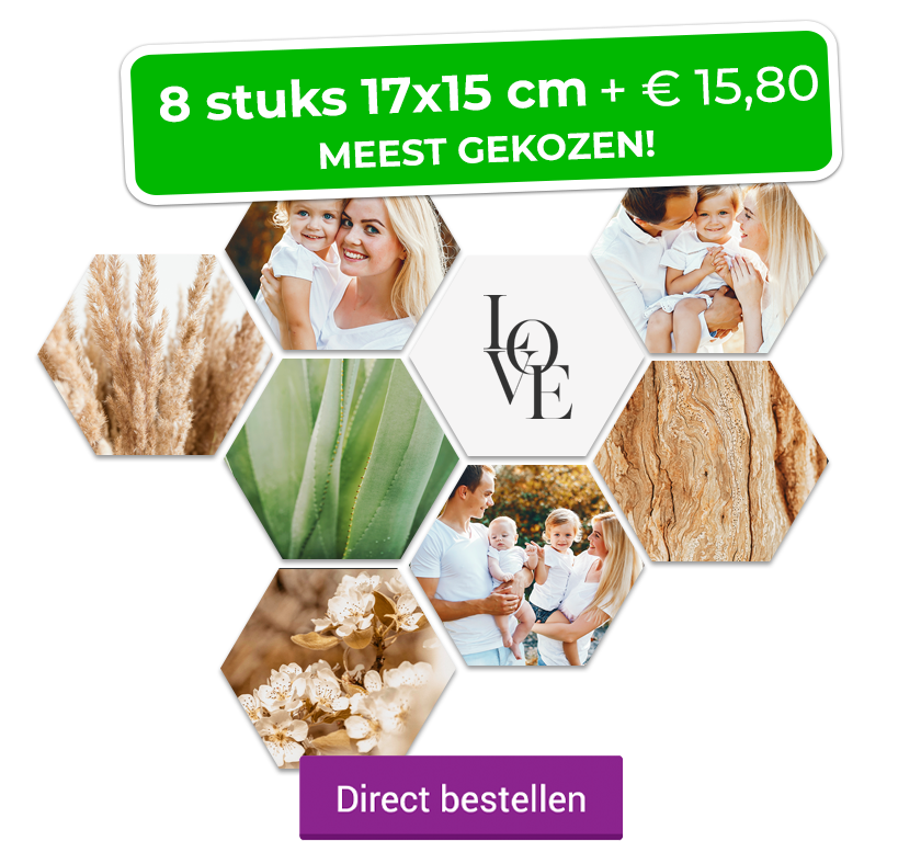 Foto op hexagon 17x15