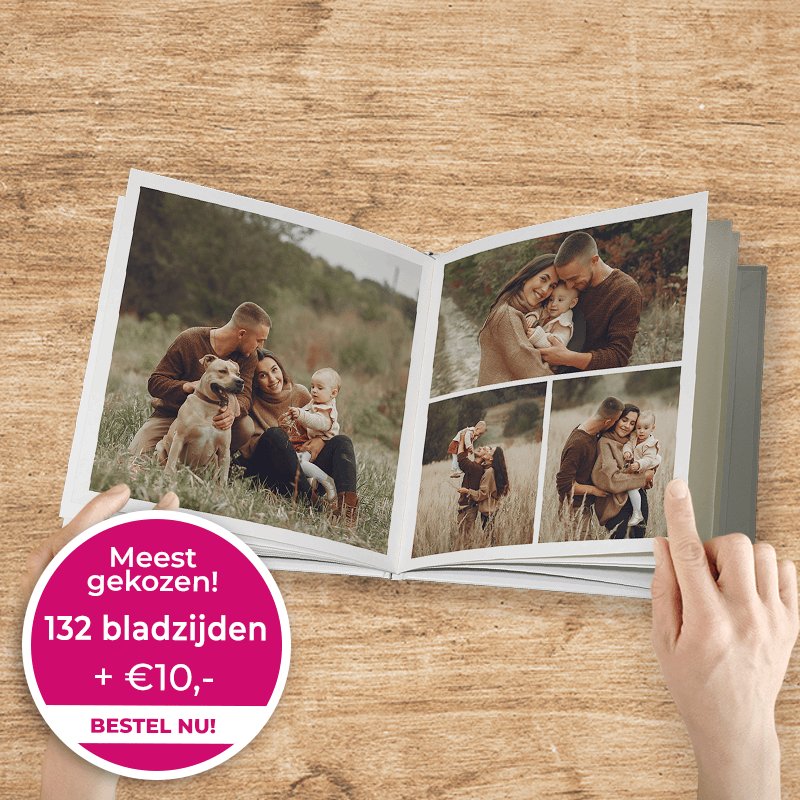 Fotoboek vierkant 132bladzijden