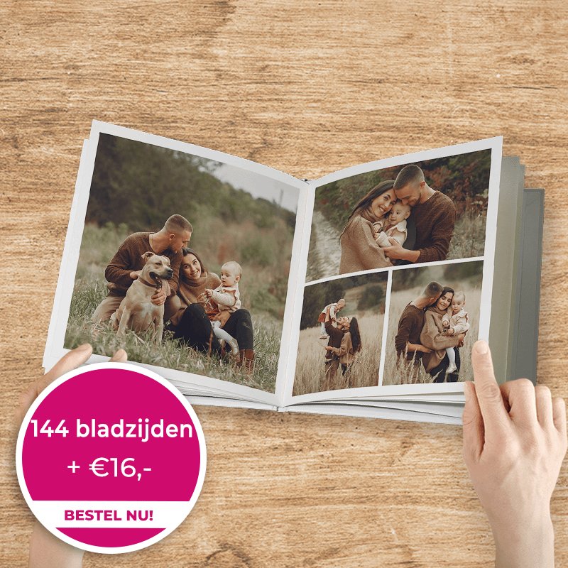 Fotoboek vierkant 144bladzijden
