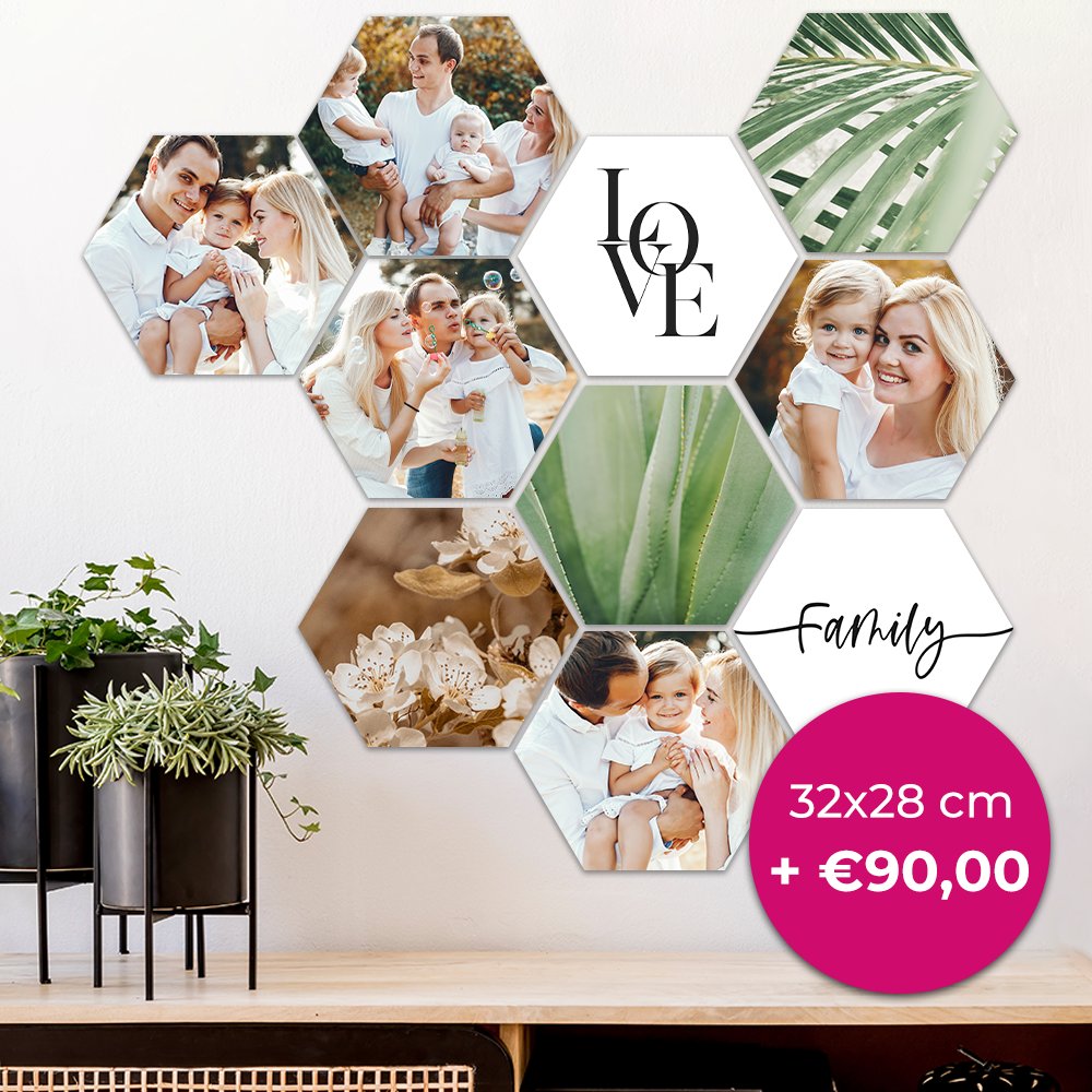 Foto op hexagon 32x28