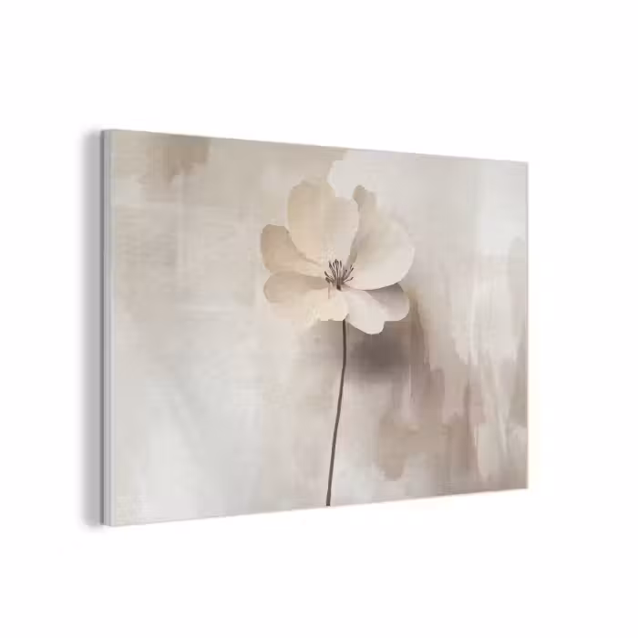 Akoestisch schilderij - Bloem - Beige - Verf - Schaduw