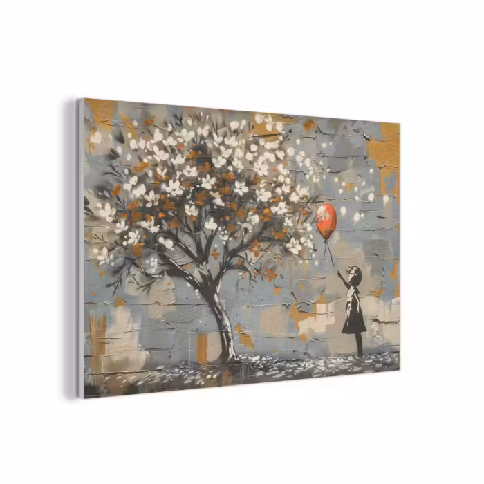 Akoestisch schilderij - Boom - Graffiti - Banksy Style - Balloon Girl