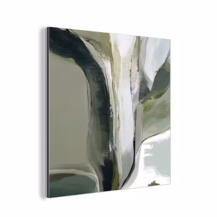 Aluminium schilderij - Natuur - Abstract - Groen - Penseelstreken