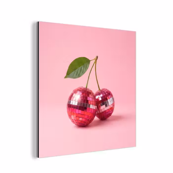 Aluminium schilderij - Disco - Kersen - Roze