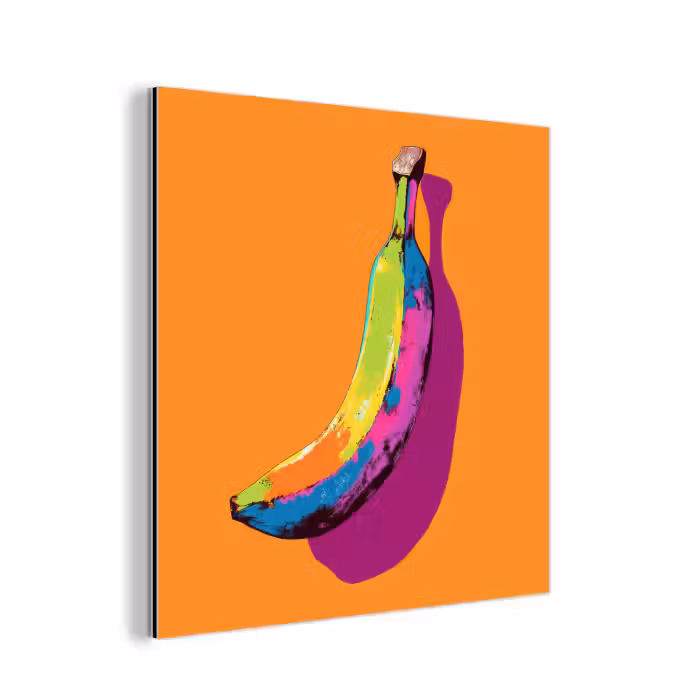 Aluminium schilderij - Felle kleuren - Banaan - popart
