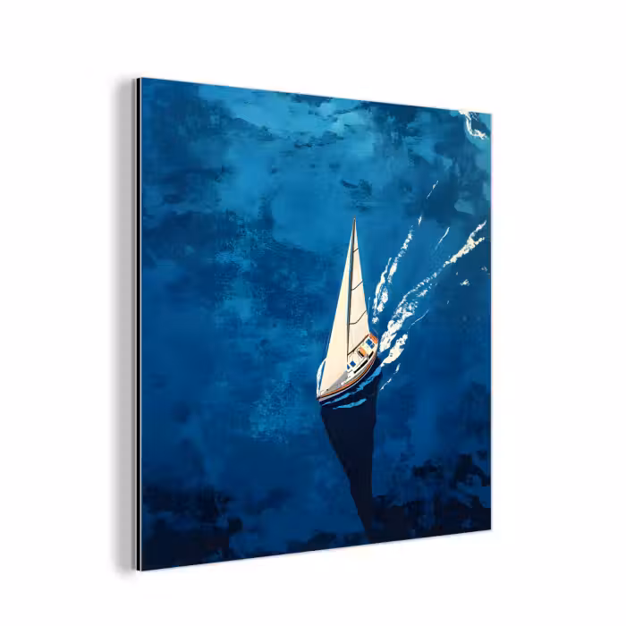 Aluminium schilderij - Zeilboot - Water - Abstract - Schaduw