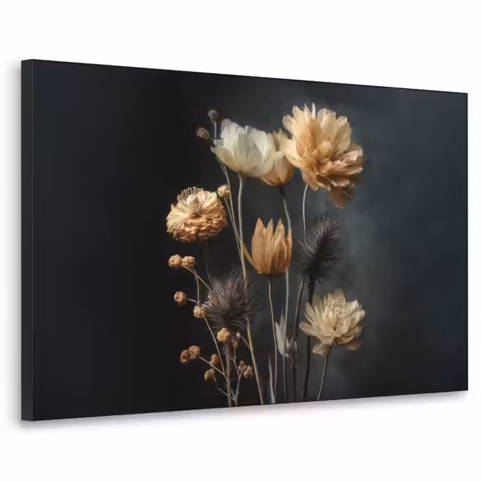 Art Frame - Boeket - Bloemen - Licht - Zwart