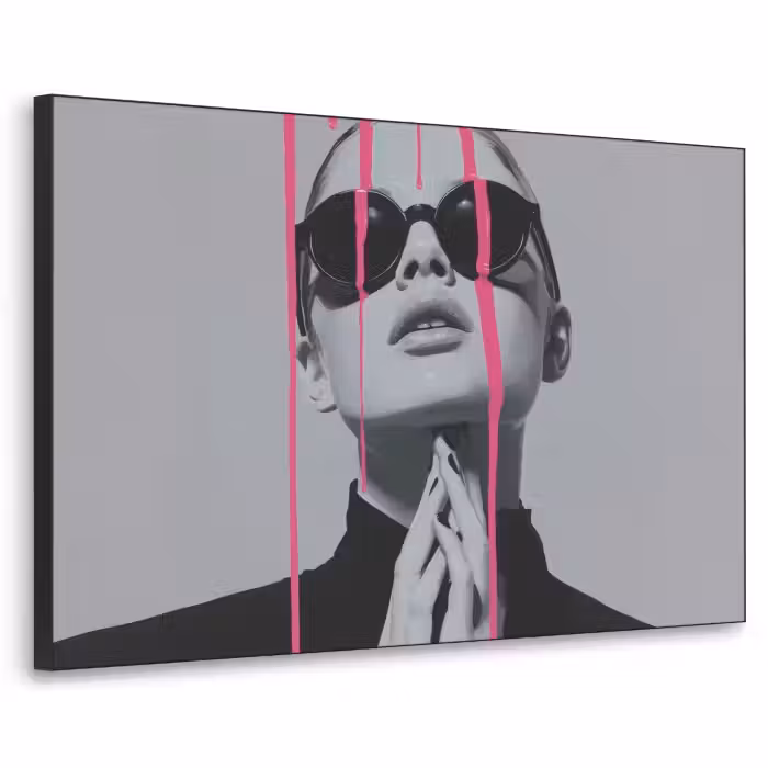 Art Frame - Portret - Vrouw - Zonnebril - Verfdruppels