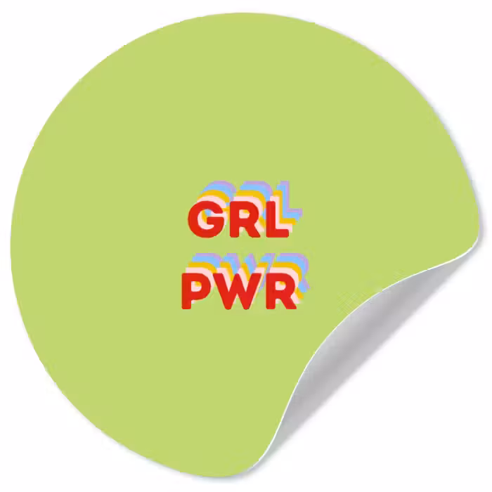 Behangcirkel - Grl pwr - Groen - Rood - 3D