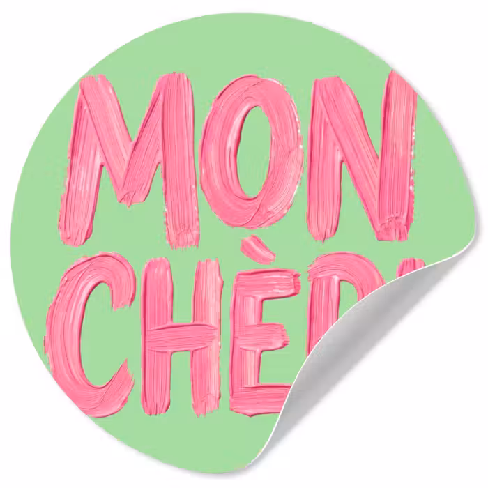Behangcirkel - Mon cheri - Groen - Roze