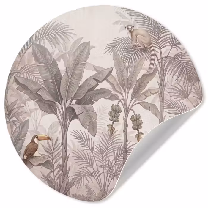 Behangcirkel - Natuur - Jungle - Ringstaartmaki - Bruin