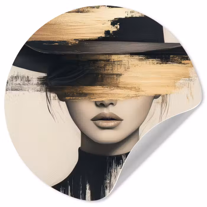 Behangcirkel - Vrouw - Hoed - Verf