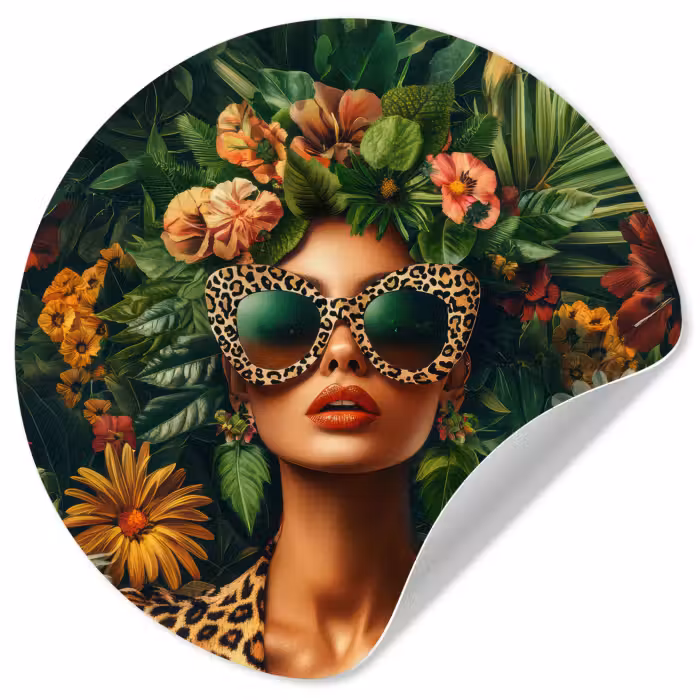 Behangcirkel - Vrouw - Panterprint - Jungle - Natuur - Luxe