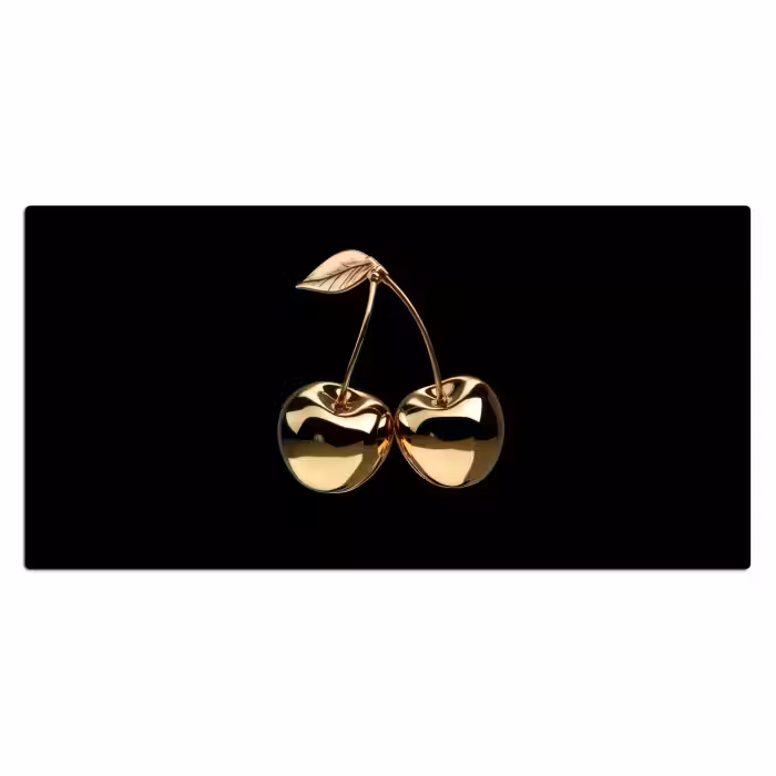 Bureau onderlegger - Kersen - Zwart - Goud - Chrome