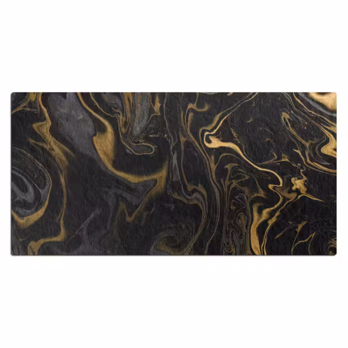 Bureau onderlegger - Marmer - Textuur - Grijs - Goud - Marmerlook - Luxe