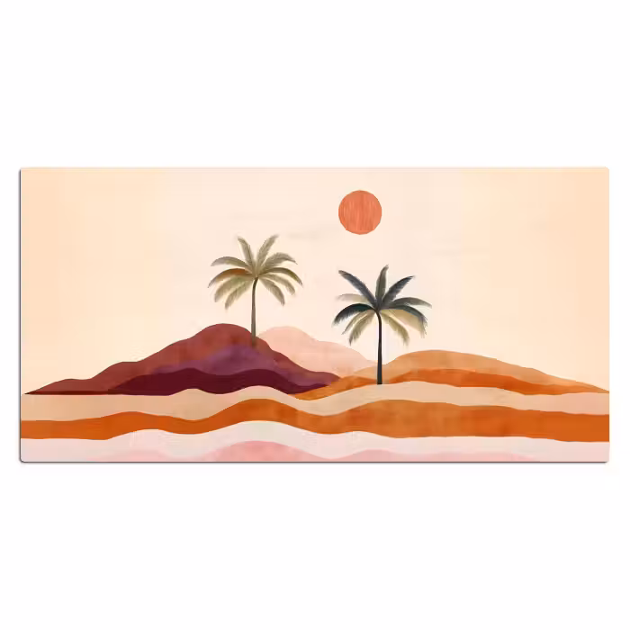 Bureau onderlegger - Palmbomen - Abstract - Zon - Heuvels