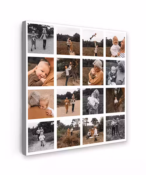 Canvas collage - Vierkant - 16 foto's