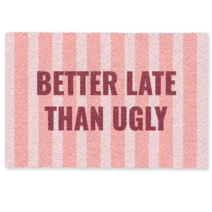 Deurmat - Roze - Quote - Strepen