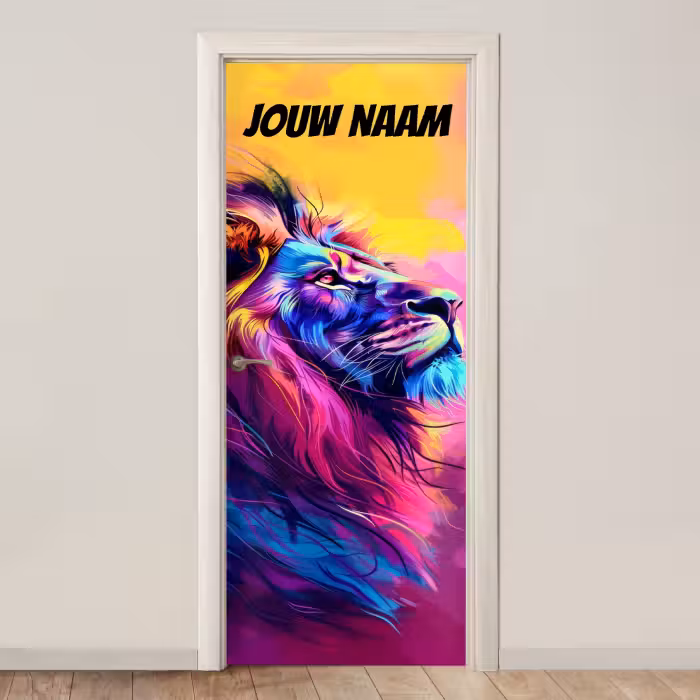 Deursticker met naam - Modern - Design - Leeuw