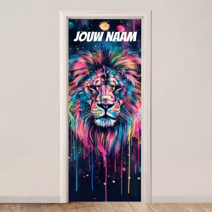 Deursticker met naam - Schildering -Illustratie - Tijger
