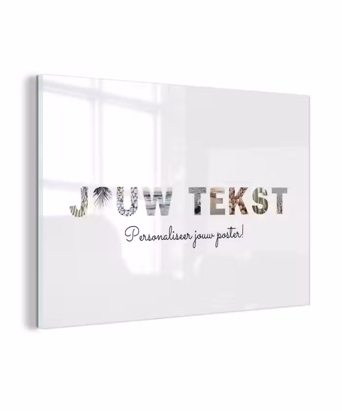 Gepersonaliseerd glas schilderij - Jouw Tekst - Lettercollage