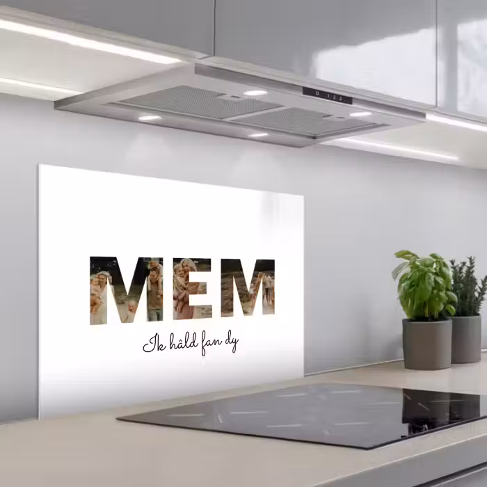 Gepersonaliseerd spatscherm - Mem - Lettercollage