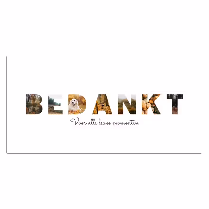 Gepersonaliseerde bureau onderlegger - Bedankt - Lettercollage