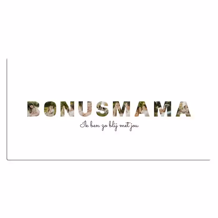 Gepersonaliseerde bureau onderlegger - Bonusmama - Lettercollage