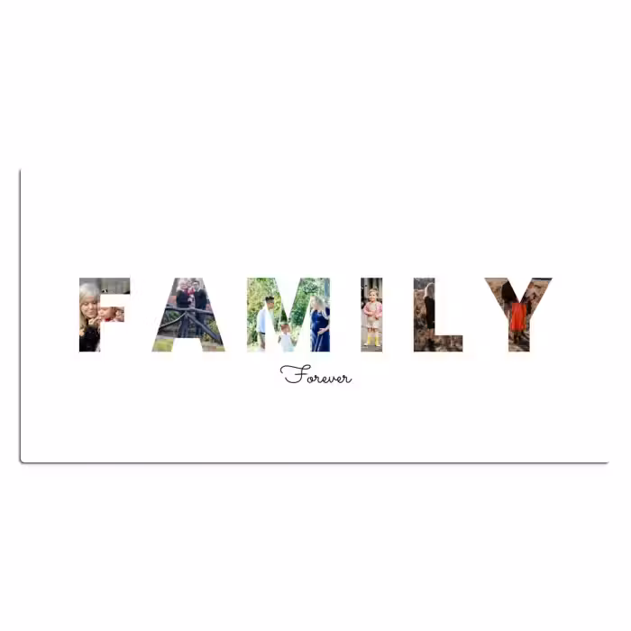 Gepersonaliseerde bureau onderlegger - Family - Lettercollage