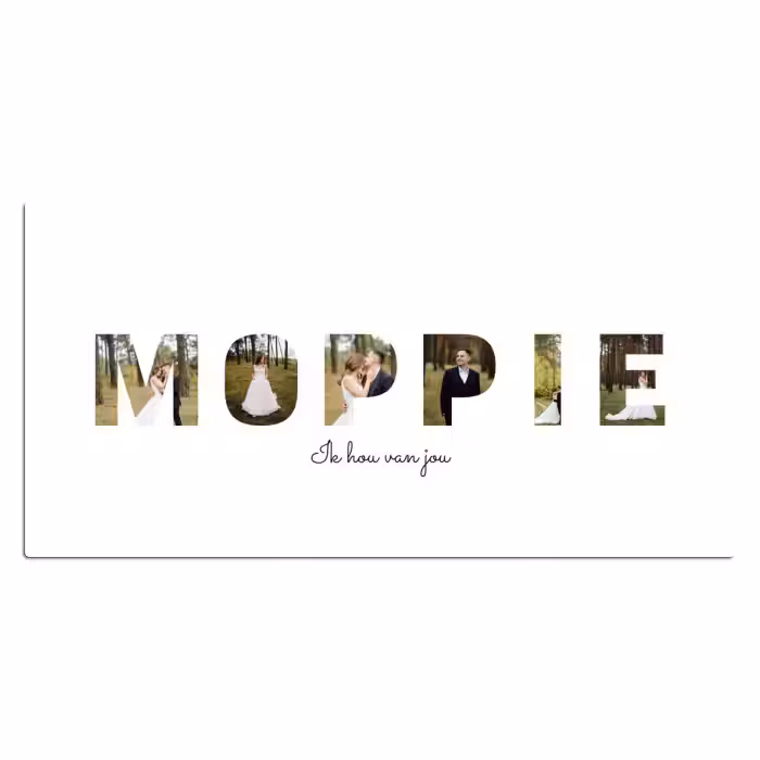 Gepersonaliseerde bureau onderlegger - Moppie - Lettercollage
