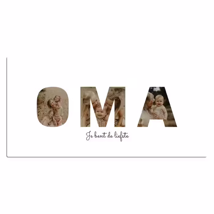 Gepersonaliseerde bureau onderlegger - Oma - Lettercollage