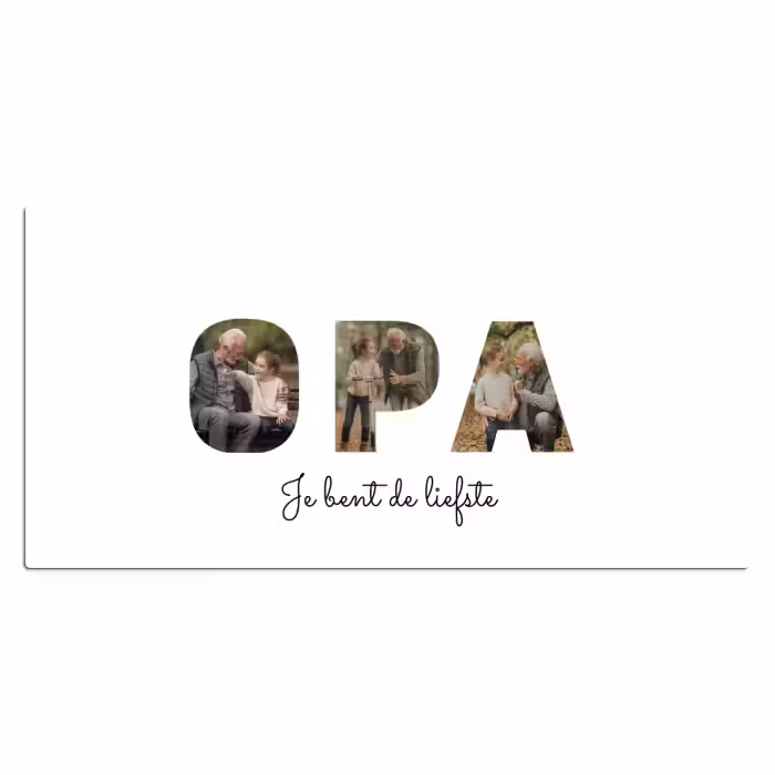 Gepersonaliseerde bureau onderlegger - Opa - Lettercollage