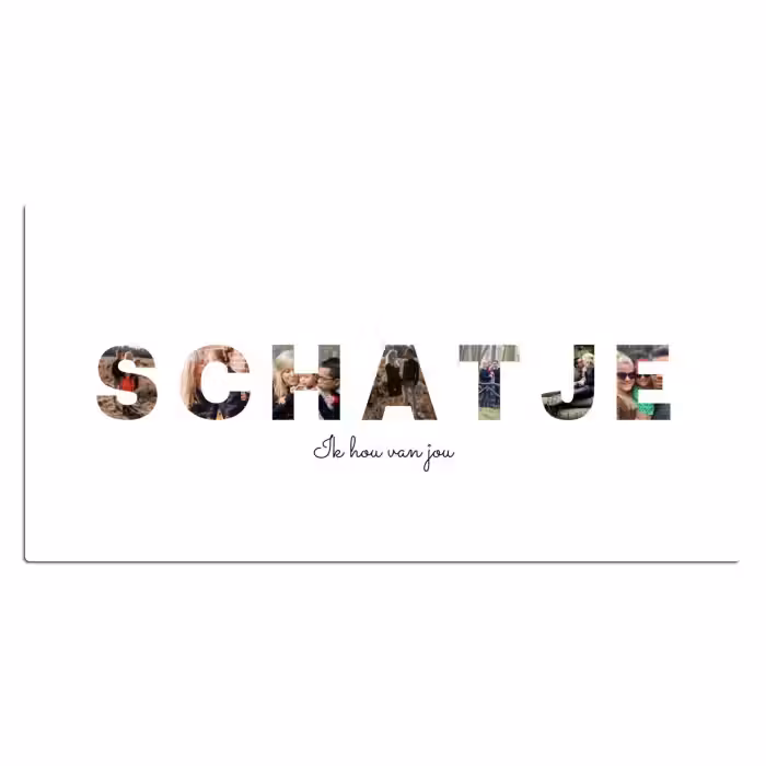 Gepersonaliseerde bureau onderlegger - Schatje - Lettercollage
