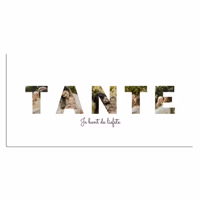Gepersonaliseerde bureau onderlegger - Tante - Lettercollage