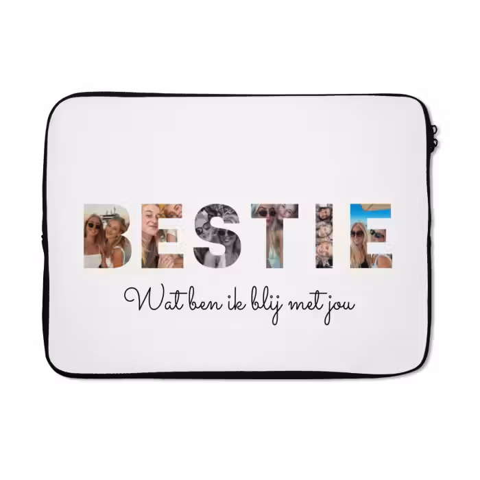 Gepersonaliseerde laptophoes - Bestie - Lettercollage