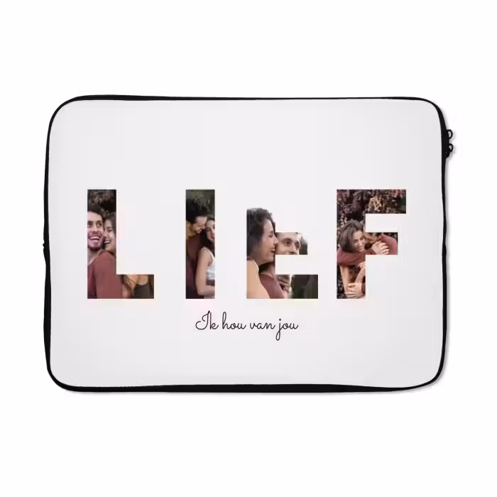 Gepersonaliseerde laptophoes - Lief - Lettercollage