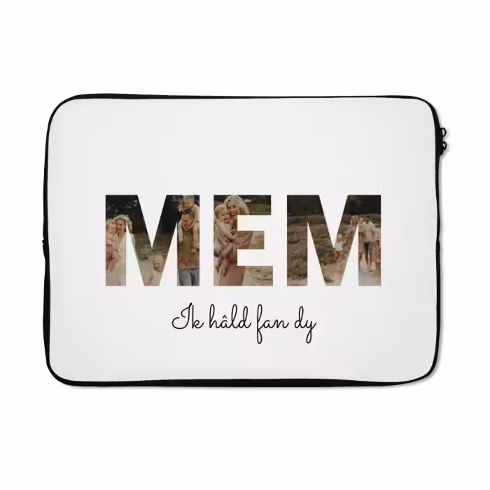 Gepersonaliseerde laptophoes - Mem - Lettercollage