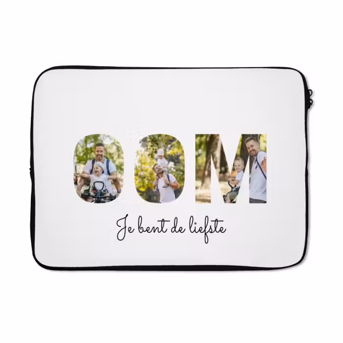 Gepersonaliseerde laptophoes - Oom - Lettercollage