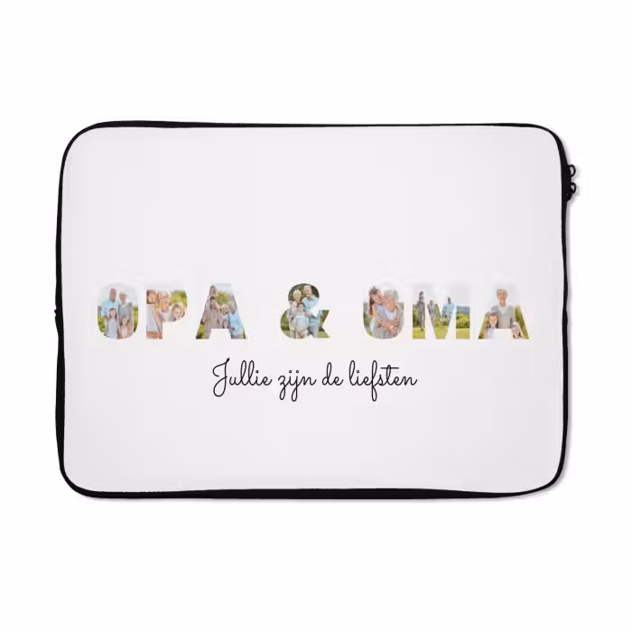 Gepersonaliseerde laptophoes - Opa & Oma - Lettercollage