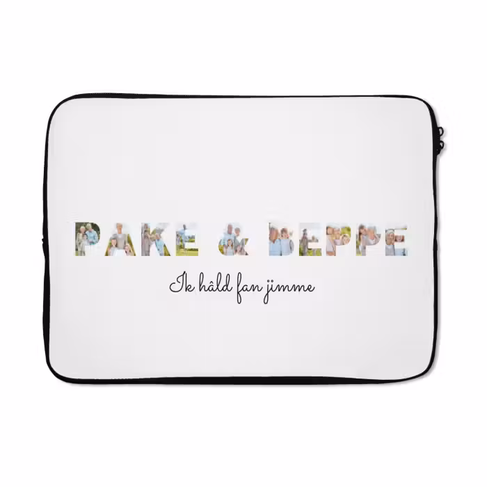 Gepersonaliseerde laptophoes - Pake & Beppe - Lettercollage