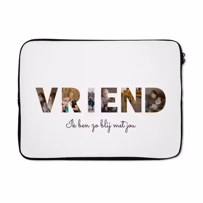 Gepersonaliseerde laptophoes - Vriend - Lettercollage