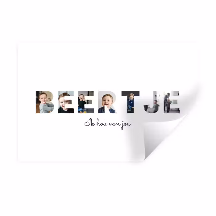 Gepersonaliseerde muursticker - Beertje - Lettercollage