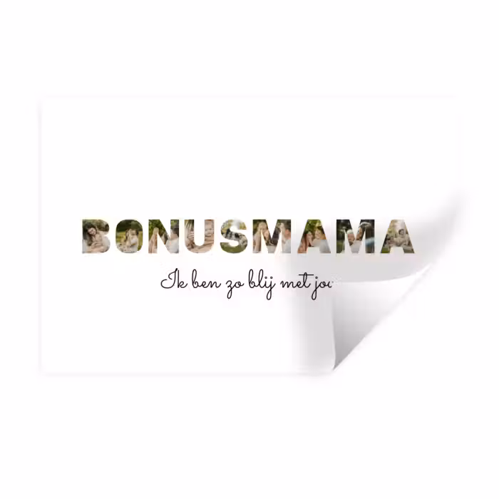 Gepersonaliseerde muursticker - Bonusmama - Lettercollage