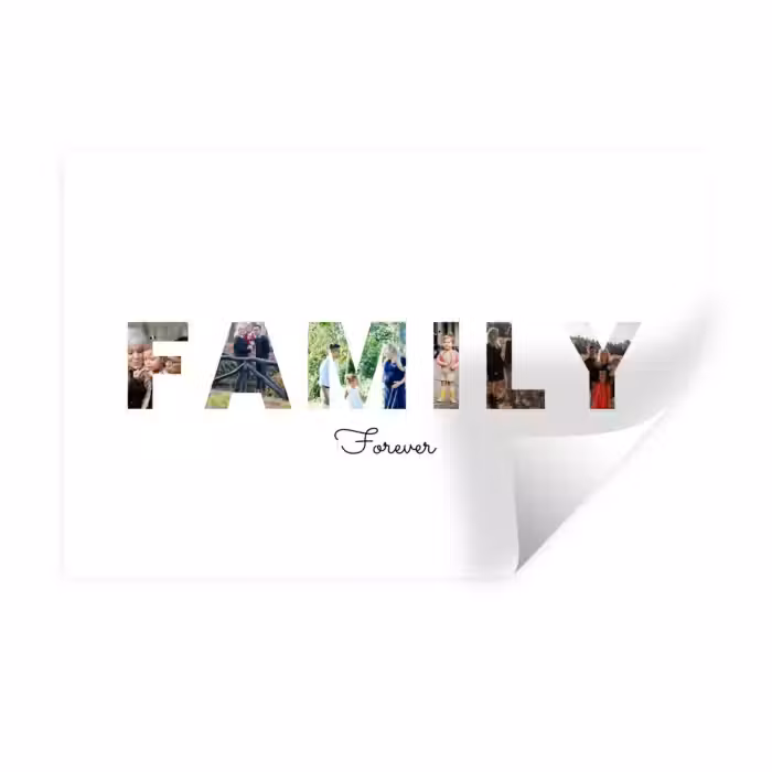 Gepersonaliseerde muursticker - Family - Lettercollage