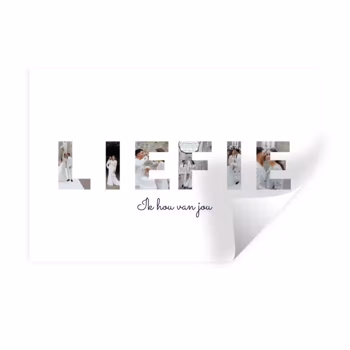 Gepersonaliseerde muursticker - Liefie - Lettercollage