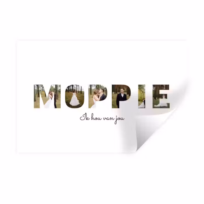Gepersonaliseerde muursticker - Moppie - Lettercollage