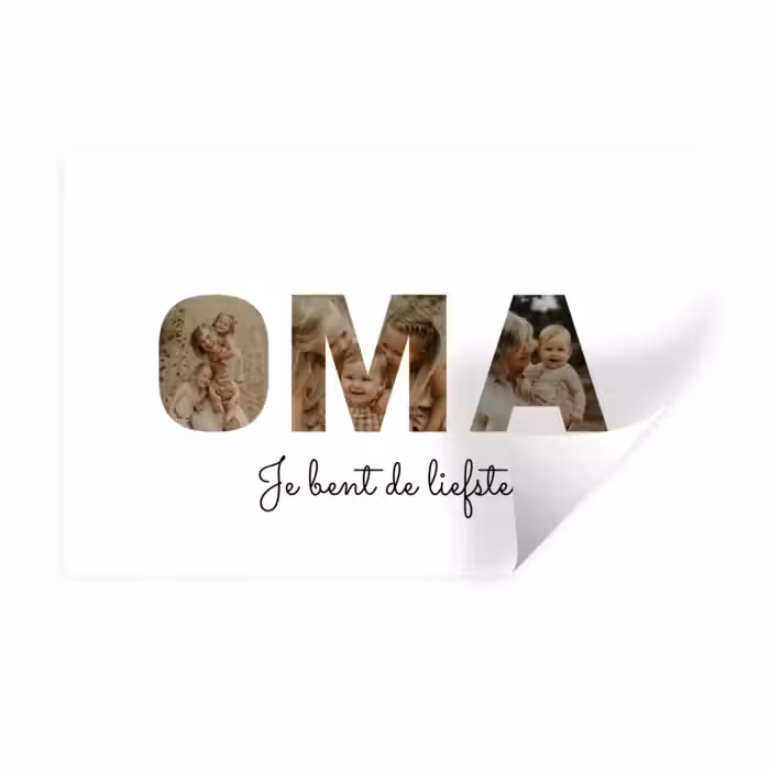 Gepersonaliseerde muursticker - Oma - Lettercollage