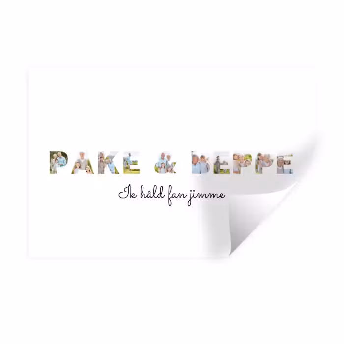 Gepersonaliseerde muursticker - Pake & Beppe - Lettercollage