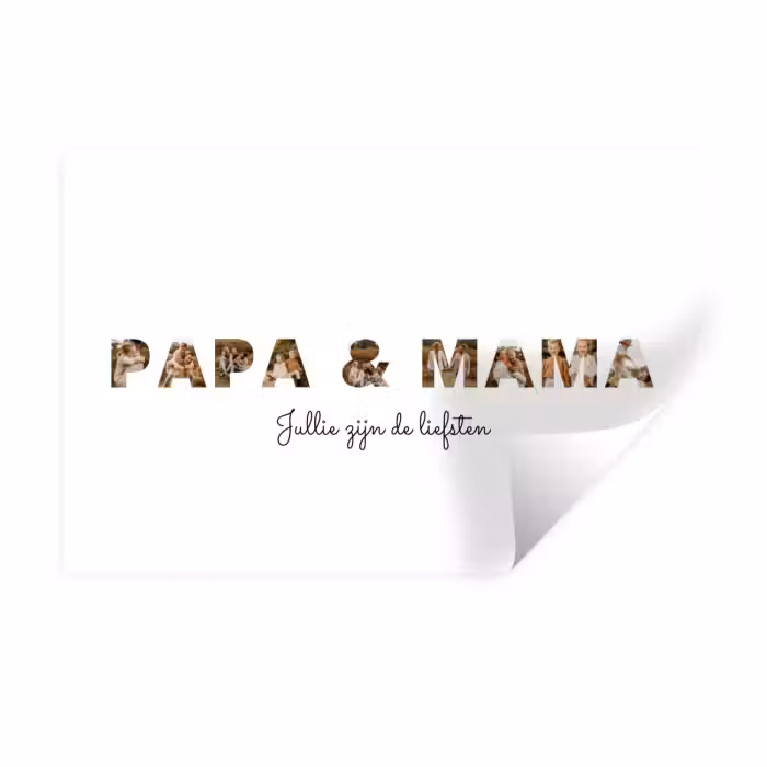 Gepersonaliseerde muursticker - Papa & Mama - Lettercollage
